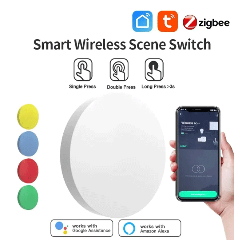 Smart Home Google - Умная беспроводная кнопка-переключатель Tuya ZigBee для