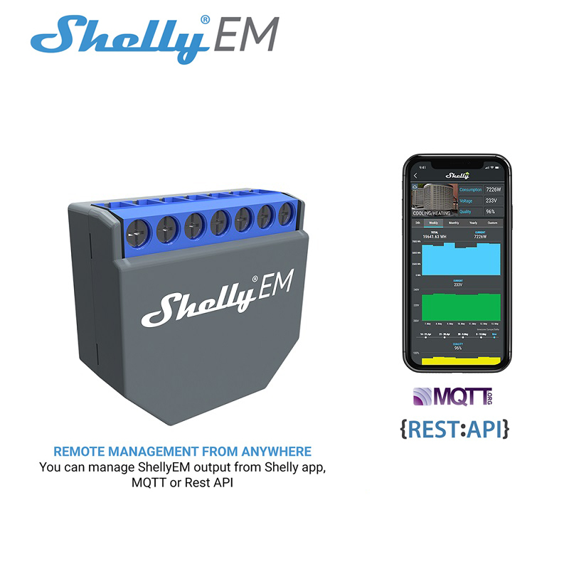 Smart Home Google - Умный Wi-Fi контроллер-выключатель SHELLY EM для