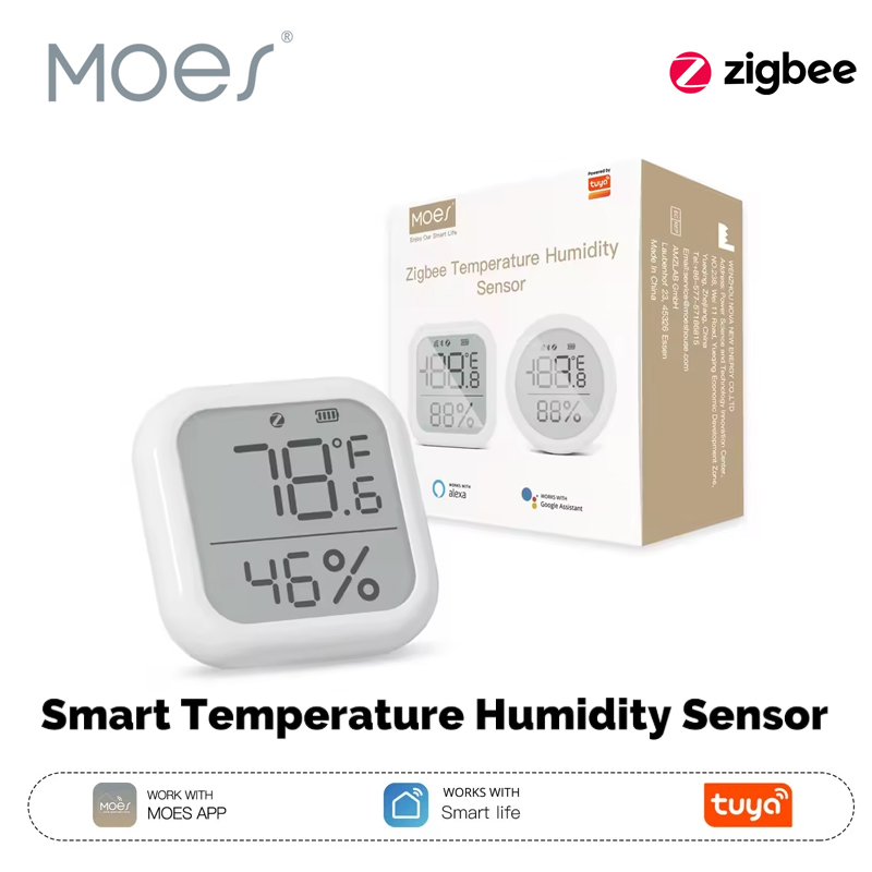 Smart Home Dashboard - Датчик температуры и влажности MOES Tuya