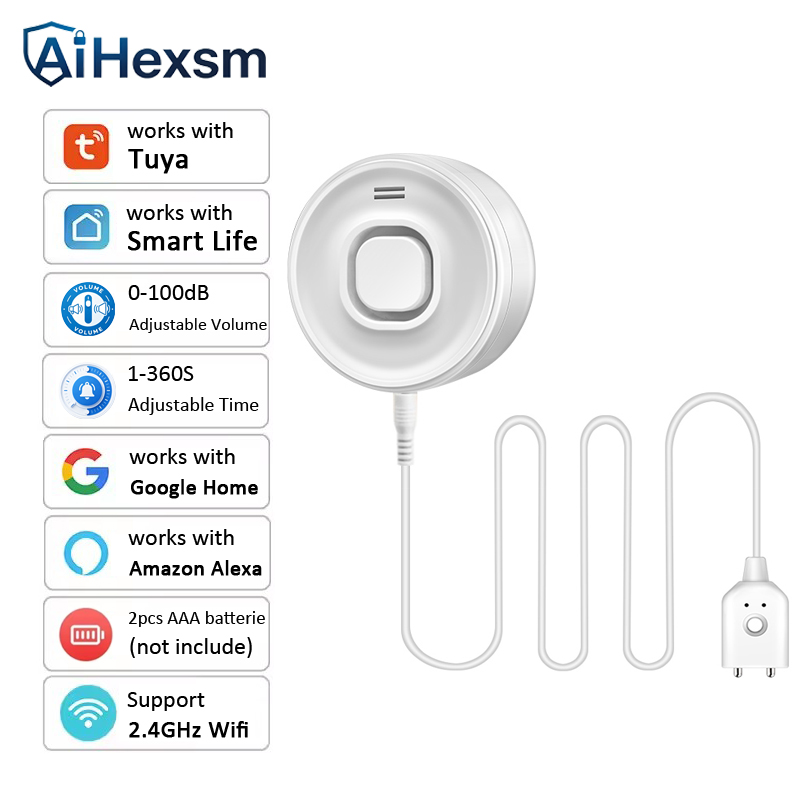 Smart Home Water Level Sensor - Датчик протечки воды 100 дБ, регулируемый