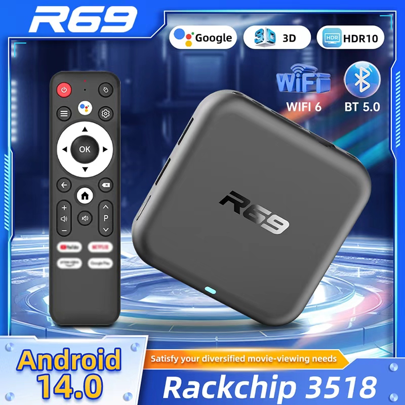 Smart Home Youtube - ТВ-приставка Android 14 R69-1 с двойным