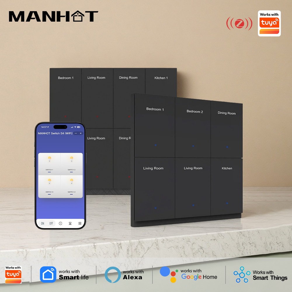 Умный выключатель Manhot DIY N – обзор и цена Smart Home Display