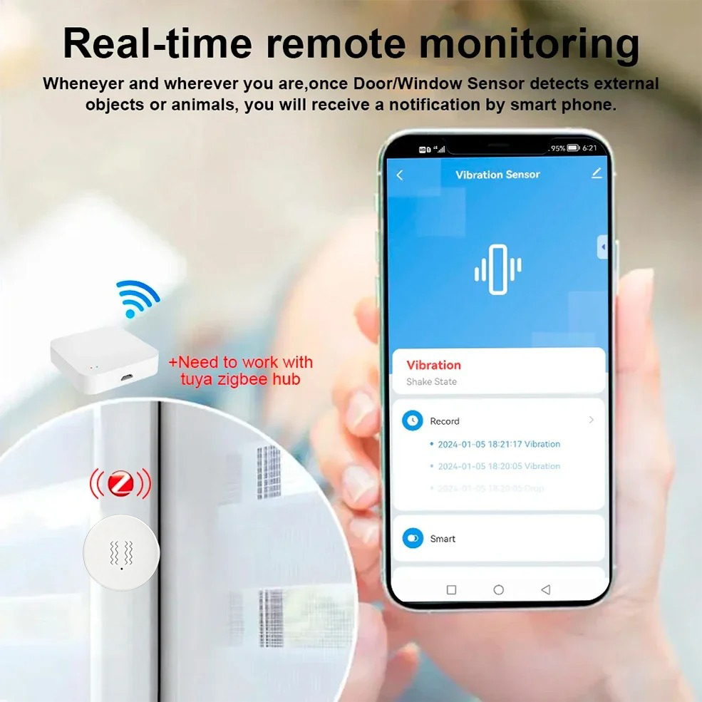 Умный датчик вибрации Tuya Zig – обзор и цена Smart Home Notifications