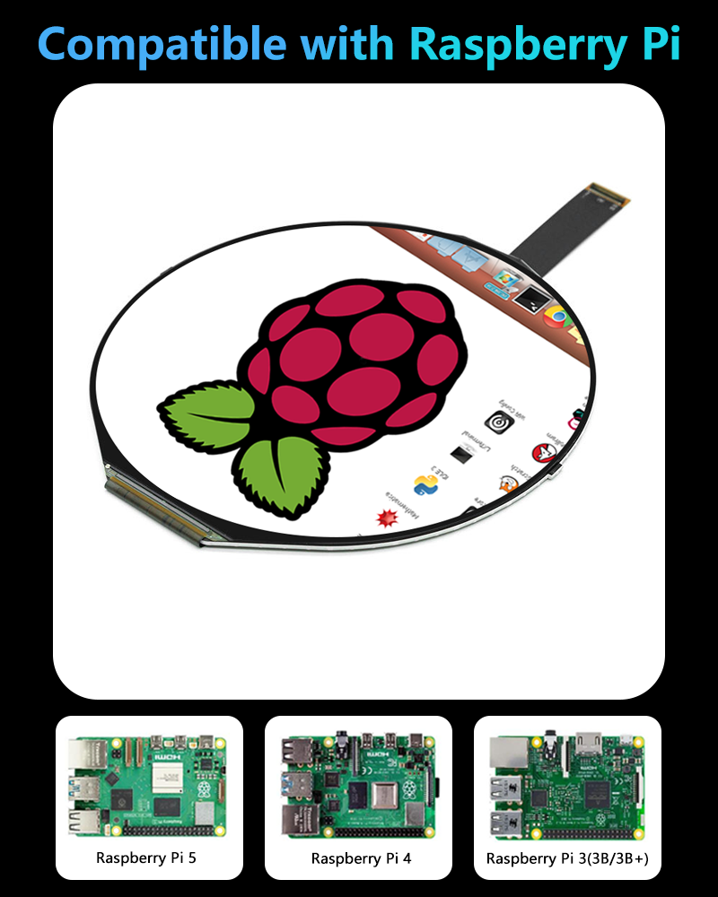 5-дюймовый IPS 1080*1080 кругл – обзор и цена Smart Home Raspberry Pi